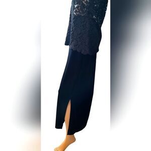 Merona Velvet Skirt Stretch Straight Maxi With‎ Side Slits sz L